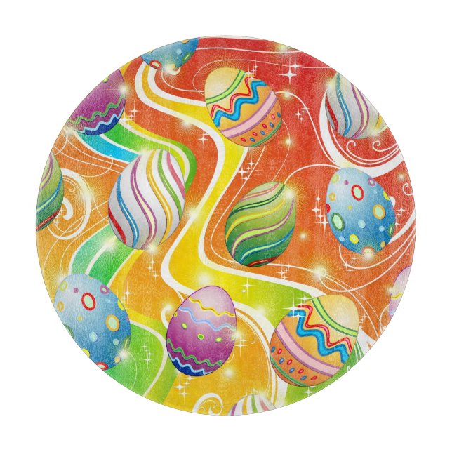 Planche À Découper Œufs de Pâques Motif Festif Joyeux (Devant)