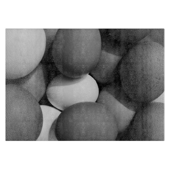 Planche À Découper OEufs de poulet en noir et blanc (Devant)