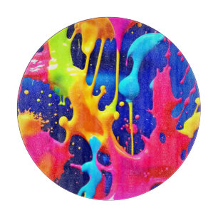 Planche À Découper Œuvre d'art à la peinture colorée qui dégouline