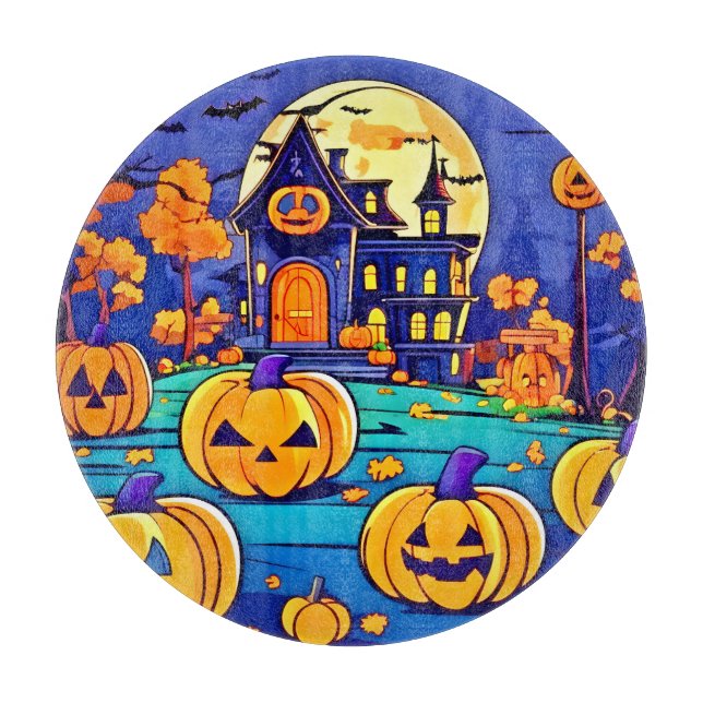 Planche À Découper Œuvre d'art de la maison hantée d'Halloween effray (Devant)