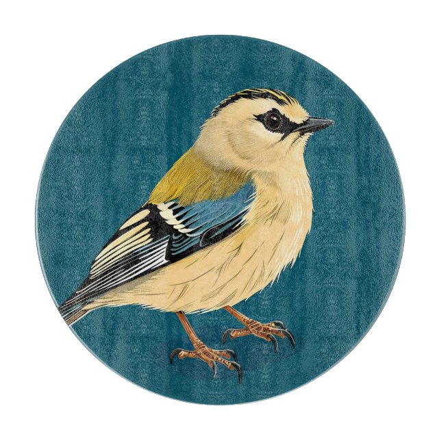 Planche À Découper Oiseau encadré par des fleurs vibrantes (Devant)