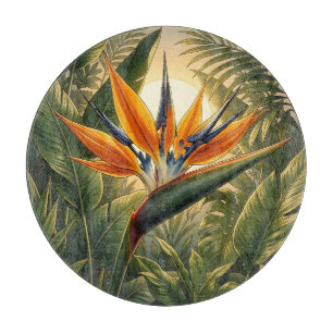 Planche À Découper Oiseau exotique de Paradis Coucher de soleil Jungl