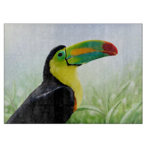 Planche À Découper Oiseau tropical coloré Noir Jaune Vert Toucan