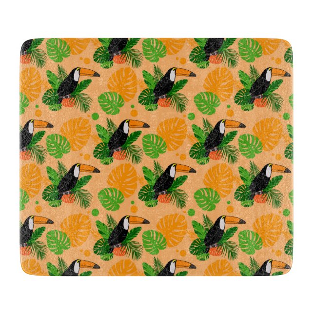 Planche À Découper Oiseau tropical Toucan Motif sans couture (Devant)