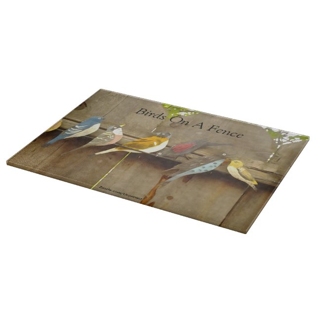 Planche À Découper Oiseaux sur une clôture (Coin)