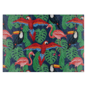 Planche À Découper Oiseaux Tropicaux Aux Couleurs Lumineuses