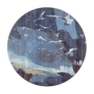 Planche À Découper Oiseaux volants & Vagues côtières