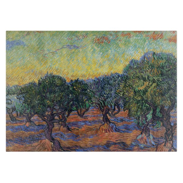 Planche À Découper Oliveraie de Vincent Van Gogh Impressionnisme Art (Devant)