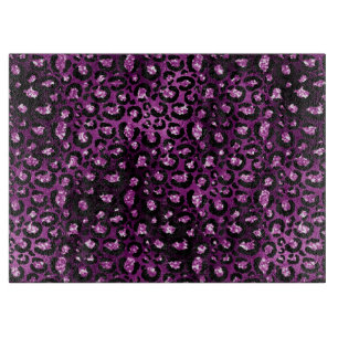 Planche À Découper Ombre Violet & Taches de Léopard Pailletées de Noi