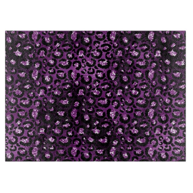 Planche À Découper Ombre Violet & Taches de Léopard Pailletées de Noi (Devant)
