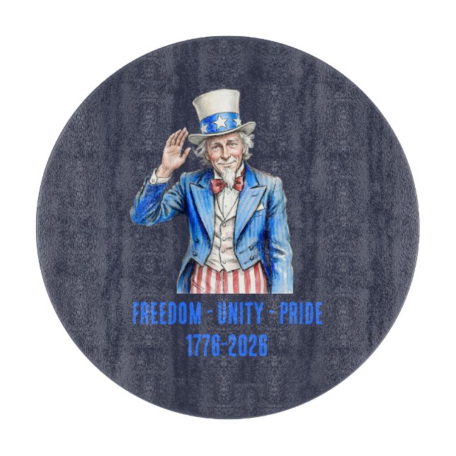 Planche À Découper Oncle Sam Joyeux 14 juillet Patriotique (Devant)