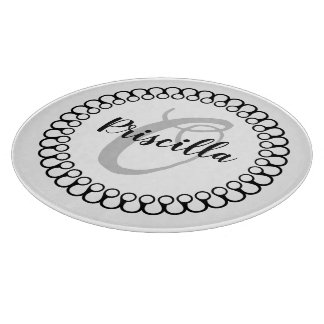 Planche À Découper Onyx Décoratif Cercle Monogramme Coupe
