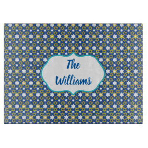 Planche À Découper Or et étoile bleue de David