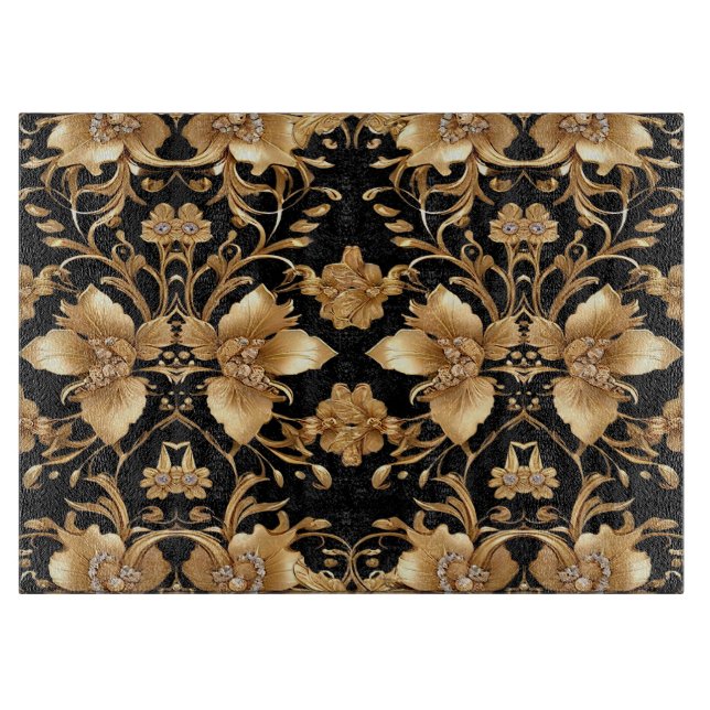 Planche à découper Or Floral (Devant)