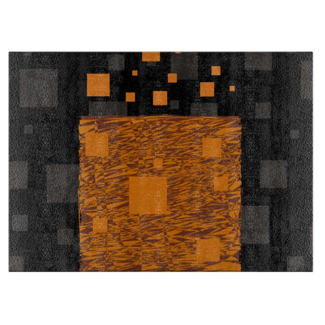 Planche À Découper Orange alerte float abstrait Halloween boîte noire (Devant)