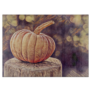 Planche À Découper Orange Automne Citrouille Vintage Thanksgiving Pei