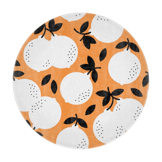 Planche À Découper Orange Bliss : Motif de fruits exquis (Devant)