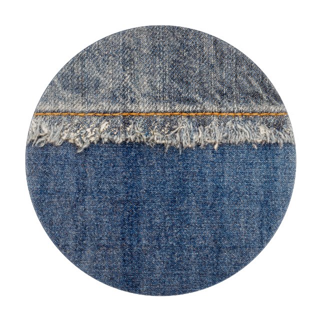 Planche À Découper Orange Stitch, Double Denim Patch. (Devant)