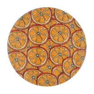 Planche À Découper Oranges dessinées à la main : sans couture