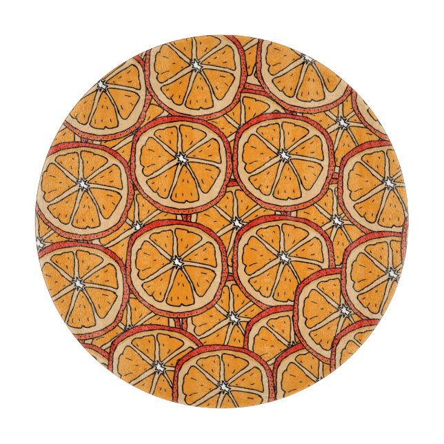 Planche À Découper Oranges dessinées à la main : sans couture (Devant)