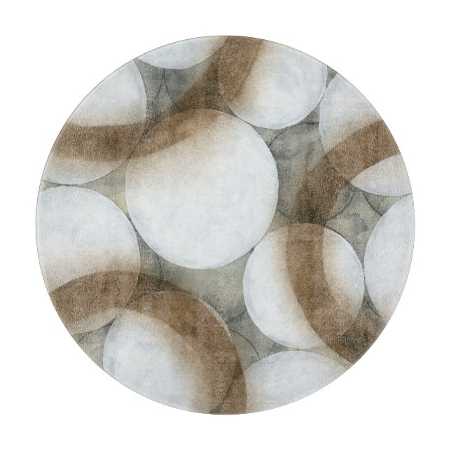 Planche À Découper Orbes blanches et cercles Brown (Devant)