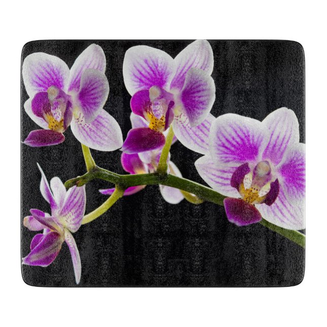 Planche À Découper Orchidée blanche et violette (Devant)