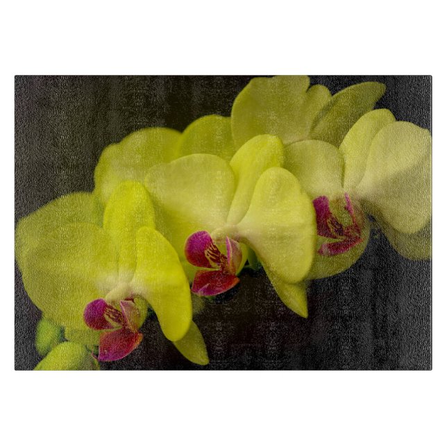 Planche À Découper Orchidée jaune - Verre décoratif (Devant)