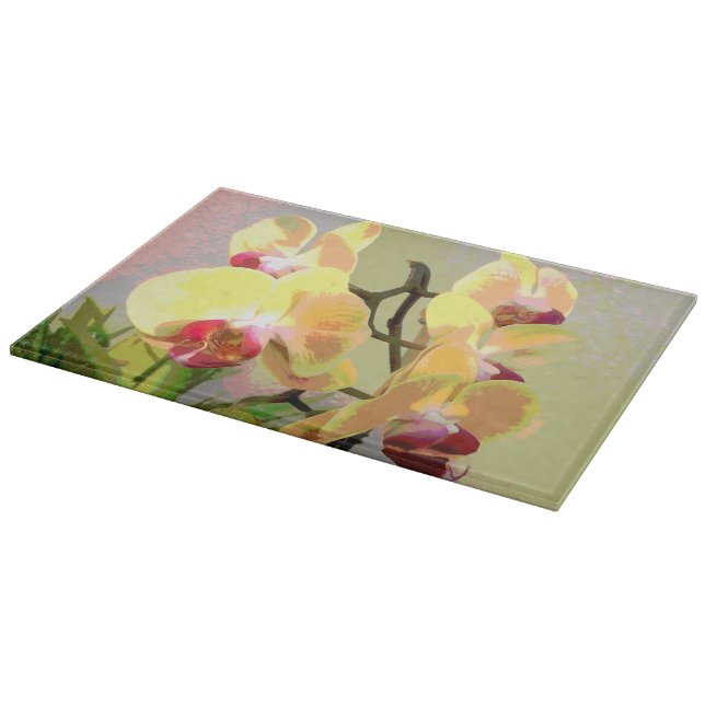 Planche À Découper Orchidées jaunes au soleil de l'après-midi (Coin)