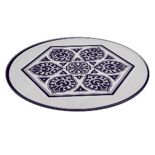 Planche À Découper Oriental bleu turc Rosette Art géométrique