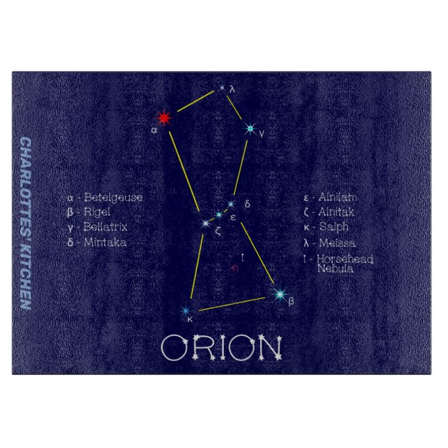 Planche À Découper Orion de constellation de l'hémisphère nord (Devant)