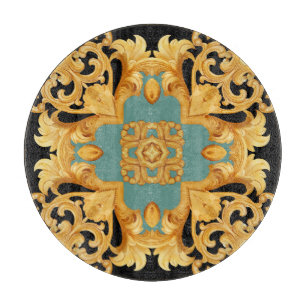 Planche À Découper Ornement baroque doré éléments 3D