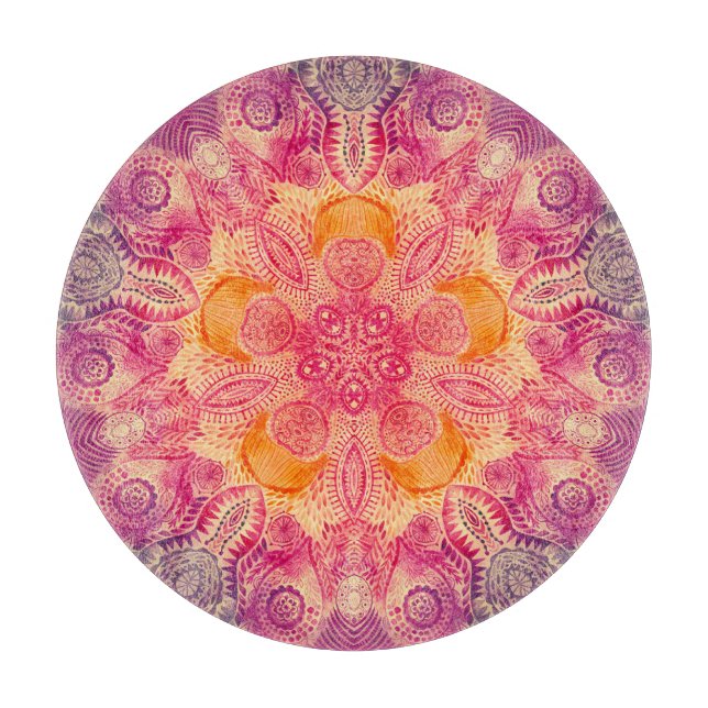 Planche À Découper Ornement de dentelle Mandala : Conception d'aquare (Devant)