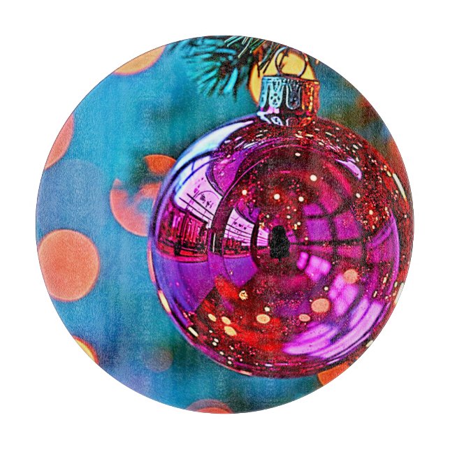 Planche À Découper Ornement de Noël vibrant à paillettes (Devant)
