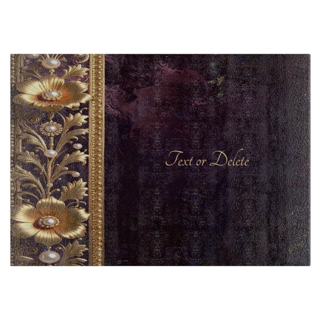 Planche à découper ornement floral doré (Devant)