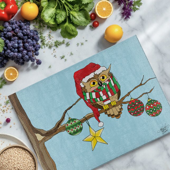 Planche À Découper Ornements d'arbre de la Chouette de Noël (Créateur téléchargé)