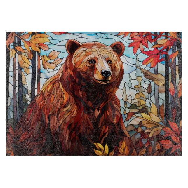 Planche À Découper Ours en vitrail  (Devant)