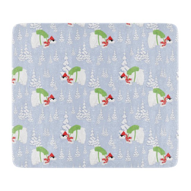 Planche À Découper ours polaire amusant père Noël (Devant)