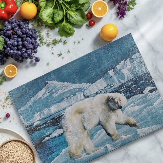 Planche À Découper Ours polaire arctique bleu (Créateur téléchargé)