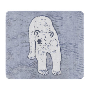 Planche À Découper Ours polaire sur la peinture sur glace - Art origi
