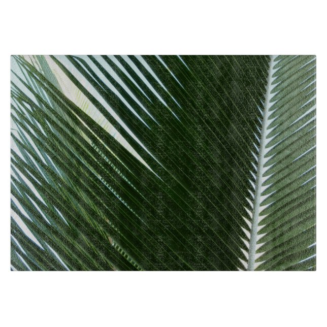 Planche À Découper Overlapping Palm Fronds Tropical Green Abstract (Devant)