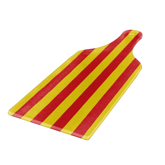 Planche À Découper Pagaie à découper en verre avec drapeau Catalogne (Coin)