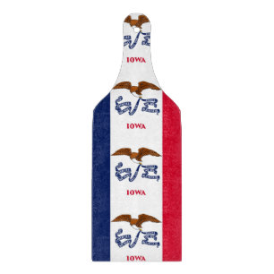 Planche À Découper Pagaie à découper en verre avec drapeau Iowa