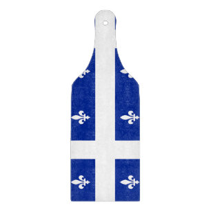 Planche À Découper Pagaie à découper en verre avec drapeau Québec