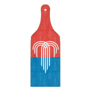 Planche À Découper Pagaie à découper en verre avec le drapeau Kansas 