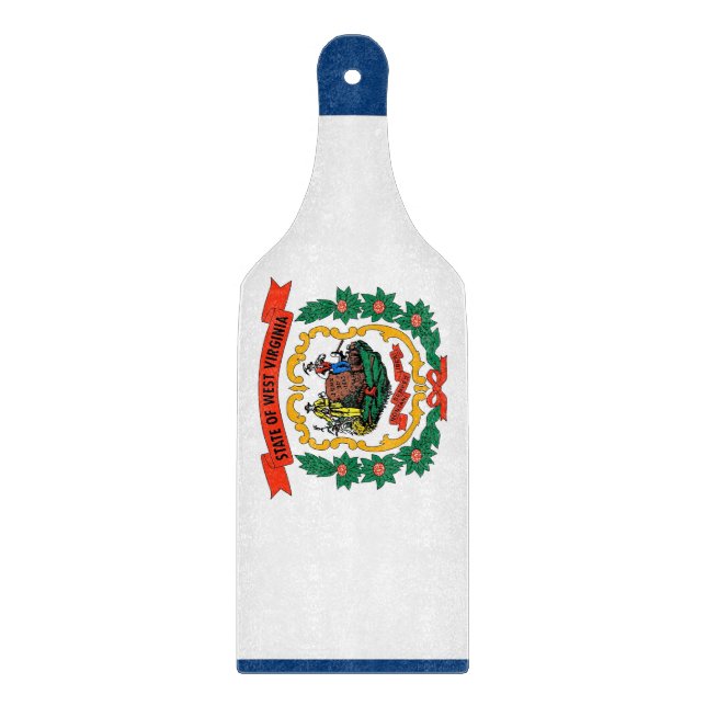 Planche À Découper Pagaie à découper en verre drapeau de la Virginie- (Devant)