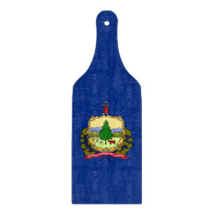 Planche À Découper Pagaie à découper en verre drapeau du Vermont