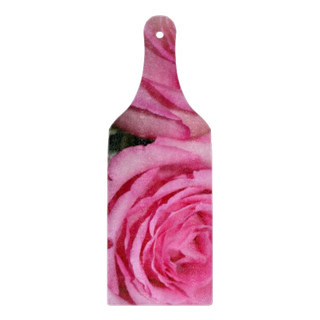 Planche À Découper Pagaie de coupe en verre rose (Devant)