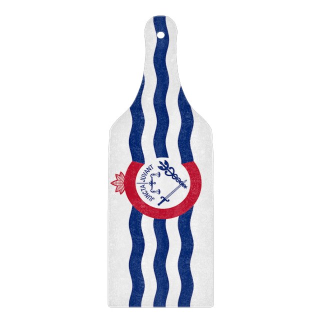 Planche À Découper Pagaie de plateau de verre avec le drapeau Cincinn (Devant)