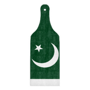 Planche À Découper Pagaie en verre avec drapeau du Pakistan