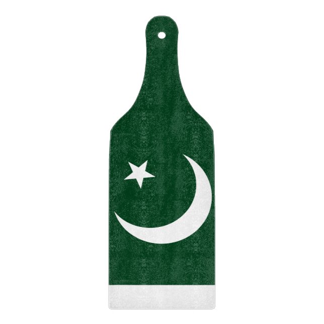 Planche À Découper Pagaie en verre avec drapeau du Pakistan (Devant)